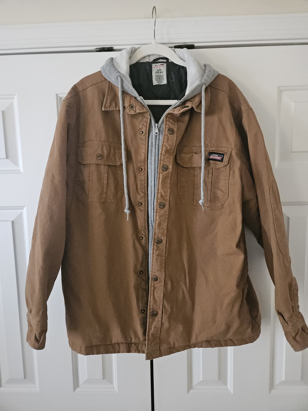 Dickies Mens Work Jacket Canvas with Quilted Lining and Hood Size Large 42-44